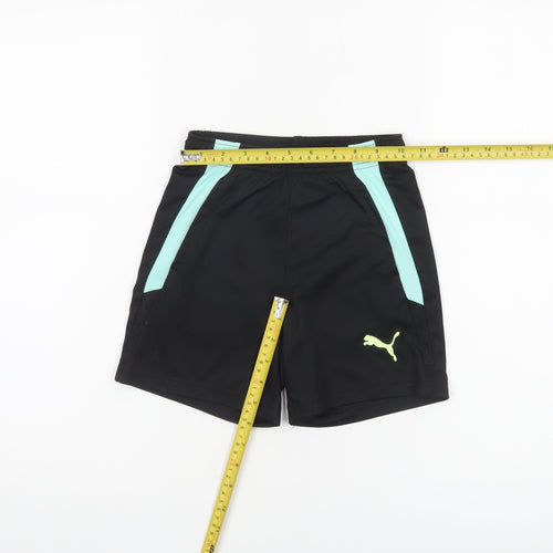 Puma Boys Black Athletic Activewear Shorts Size 7-8 Years Polyester