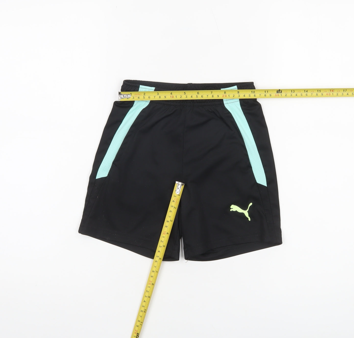 Puma Boys Black Athletic Activewear Shorts Size 7-8 Years Polyester