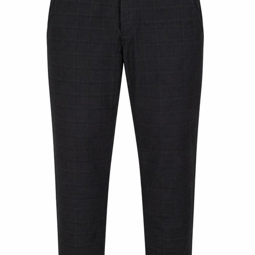 Andrea Falco Men's Black Check Slim Fit Chino Trousers Size 38