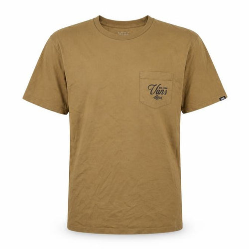 Vans Men's Brown Graphic Pocket T-Shirt Medium Cotton Classic Fit