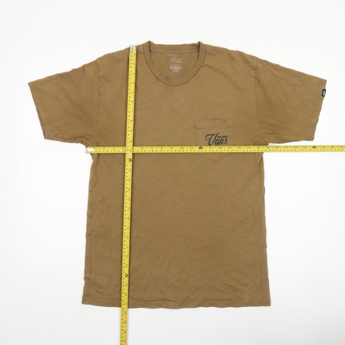 Vans Men's Brown Graphic Pocket T-Shirt Medium Cotton Classic Fit