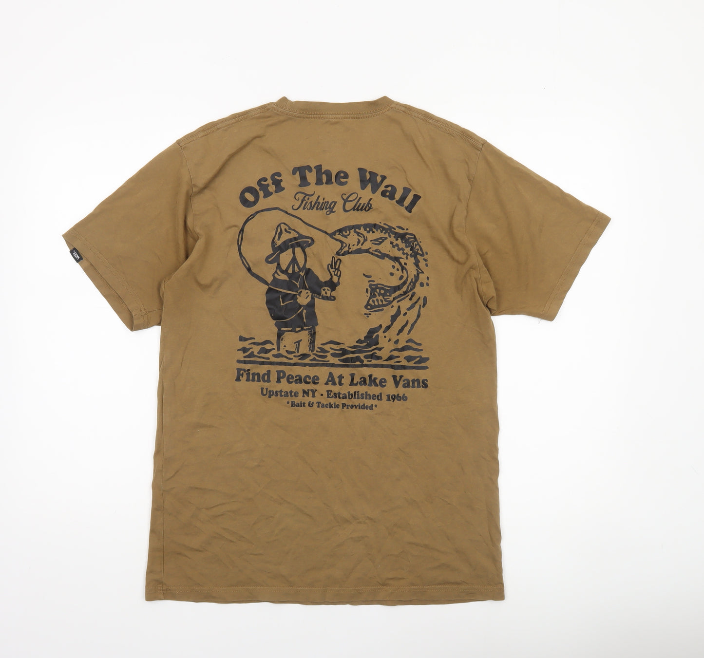 Vans Men's Brown Graphic Pocket T-Shirt Medium Cotton Classic Fit