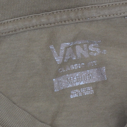 Vans Men's Brown Graphic Pocket T-Shirt Medium Cotton Classic Fit