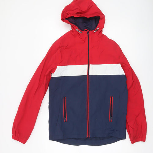 St. Bernard for Dunnes Stores Men's Red Blue Hooded Windbreaker Jacket 34in