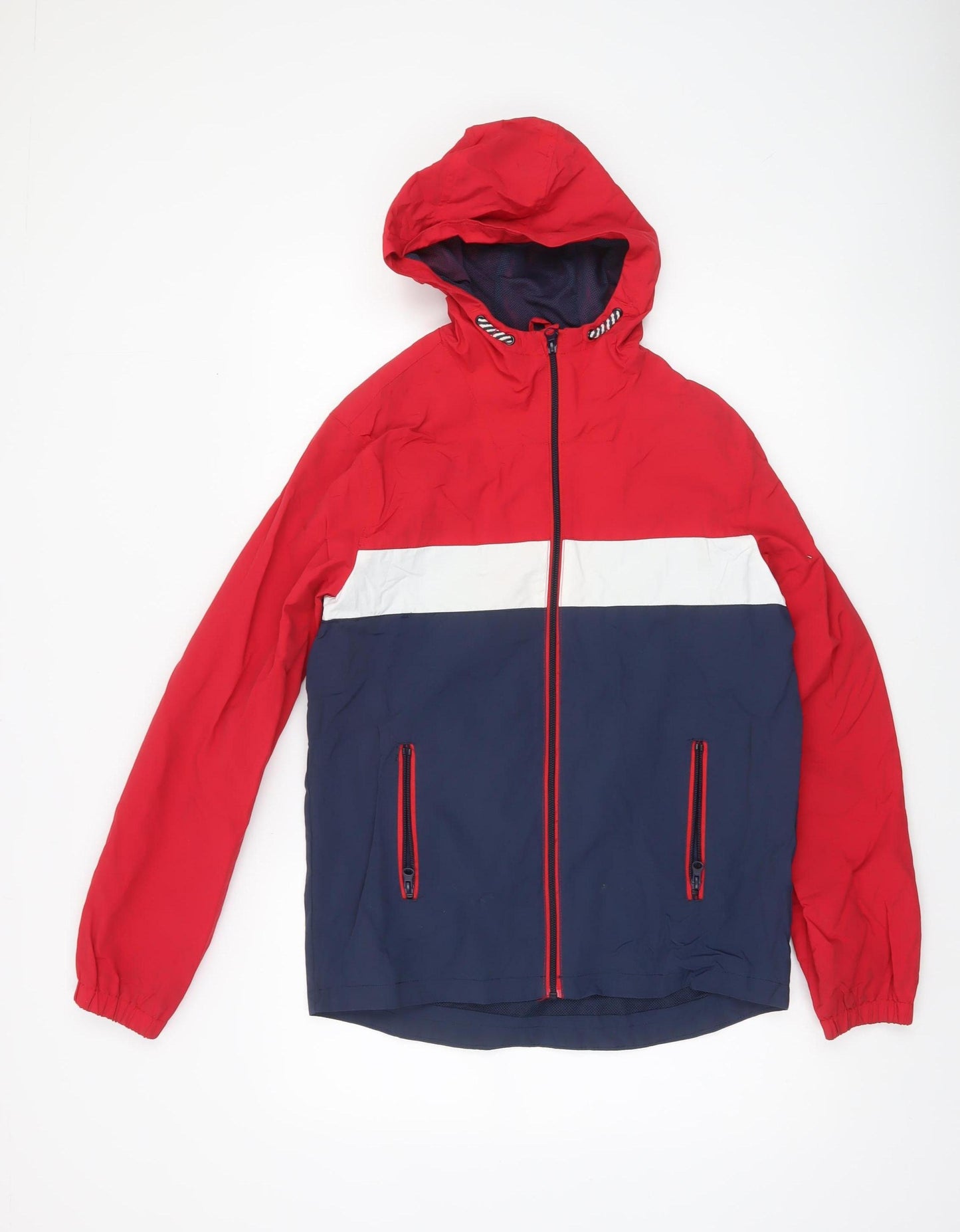St. Bernard for Dunnes Stores Men's Red Blue Hooded Windbreaker Jacket 34in