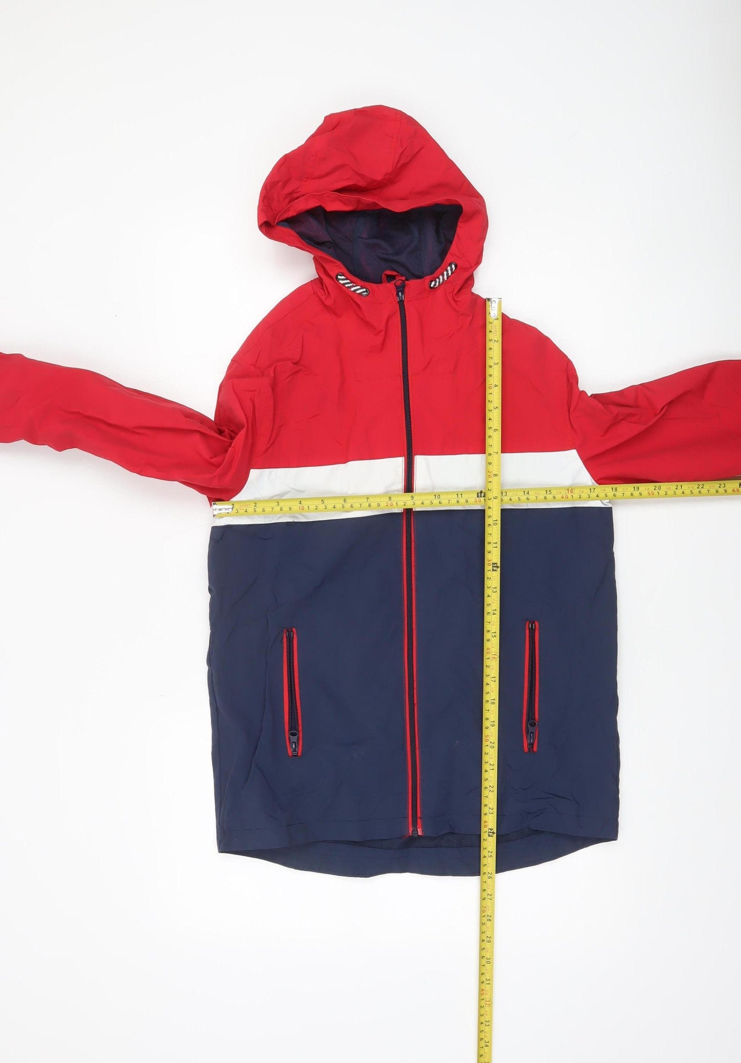 St. Bernard for Dunnes Stores Men's Red Blue Hooded Windbreaker Jacket 34in