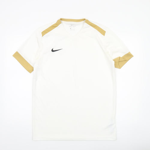 Nike Men White Dri-FIT Short Sleeve Athletic Jersey T-Shirt Size S