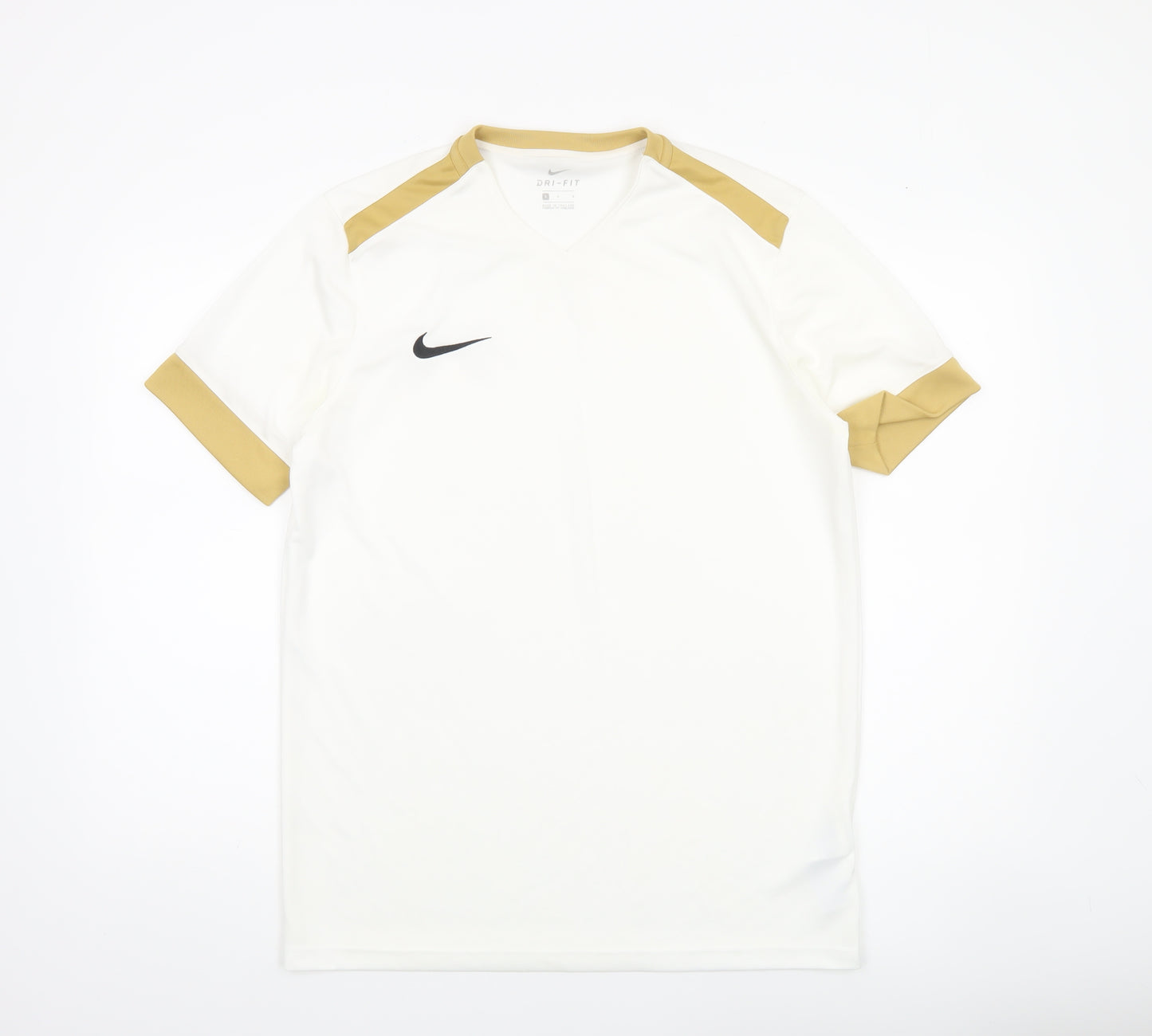 Nike Men White Dri-FIT Short Sleeve Athletic Jersey T-Shirt Size S
