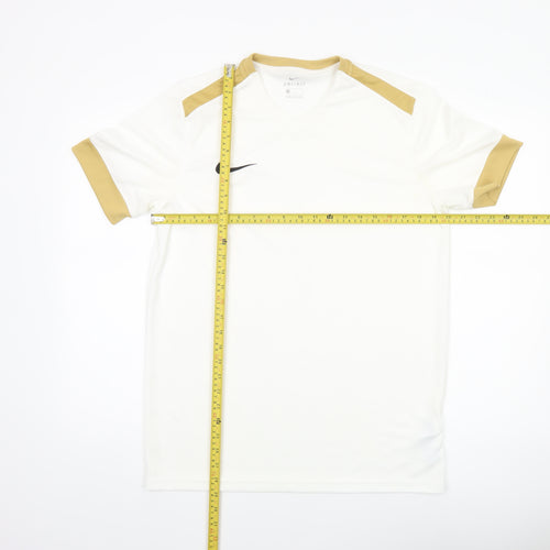 Nike Men White Dri-FIT Short Sleeve Athletic Jersey T-Shirt Size S