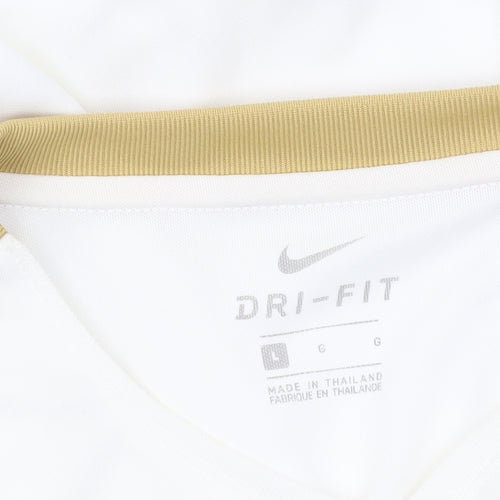 Nike Men White Dri-FIT Short Sleeve Athletic Jersey T-Shirt Size S
