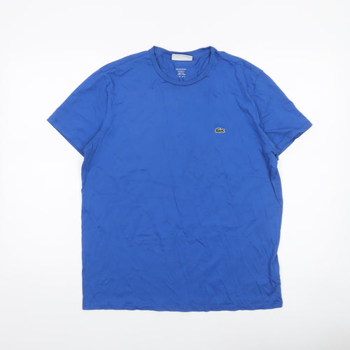 Lacoste Men's Blue Regular Fit Pima Cotton Crew Neck T-Shirt L