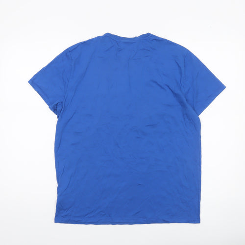 Lacoste Men's Blue Regular Fit Pima Cotton Crew Neck T-Shirt L