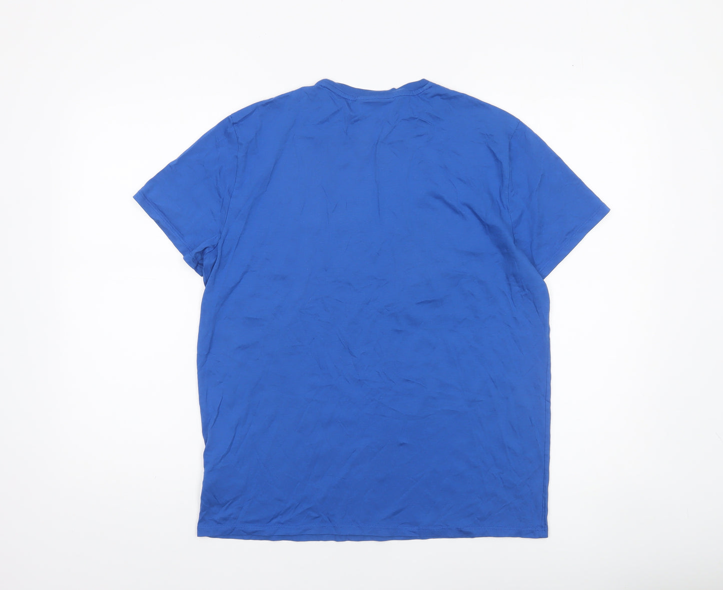 Lacoste Men's Blue Regular Fit Pima Cotton Crew Neck T-Shirt L
