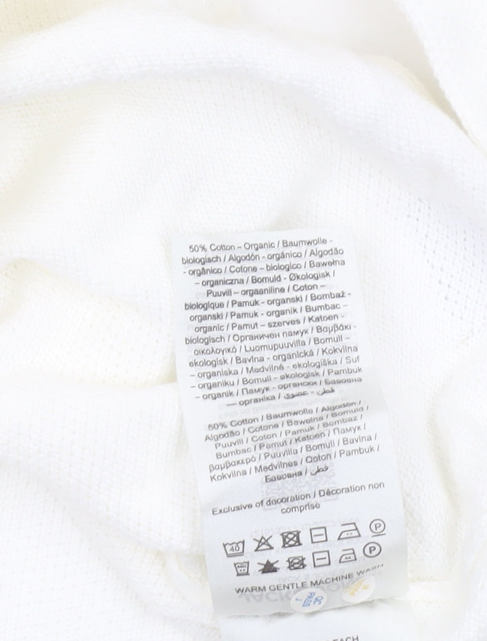 Jack & Jones Men's White Long Sleeve Regular Fit Cotton Top L