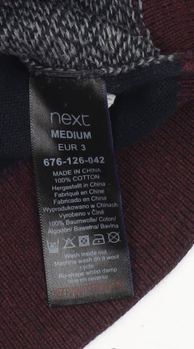 Next Men's Blue Geometric Cotton Crew Neck Jumper Medium