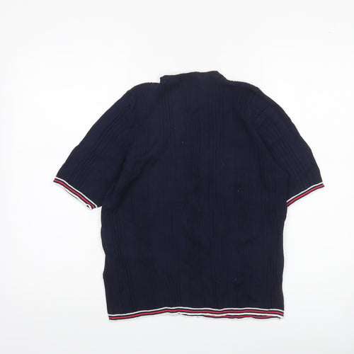 Marks and Spencer Women's Blue Short Sleeve Knit Jumper UK 18