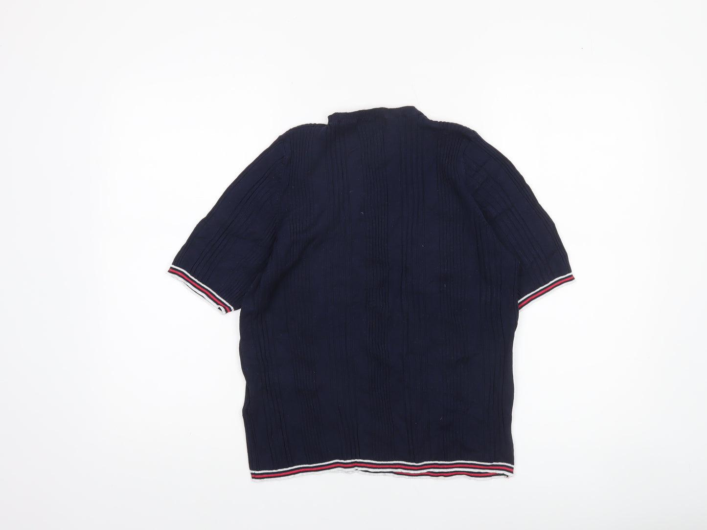 Marks and Spencer Women's Blue Short Sleeve Knit Jumper UK 18