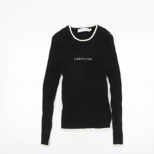 Aje Athletica Women's Black Size 8 Knit Slim Fit Jumper