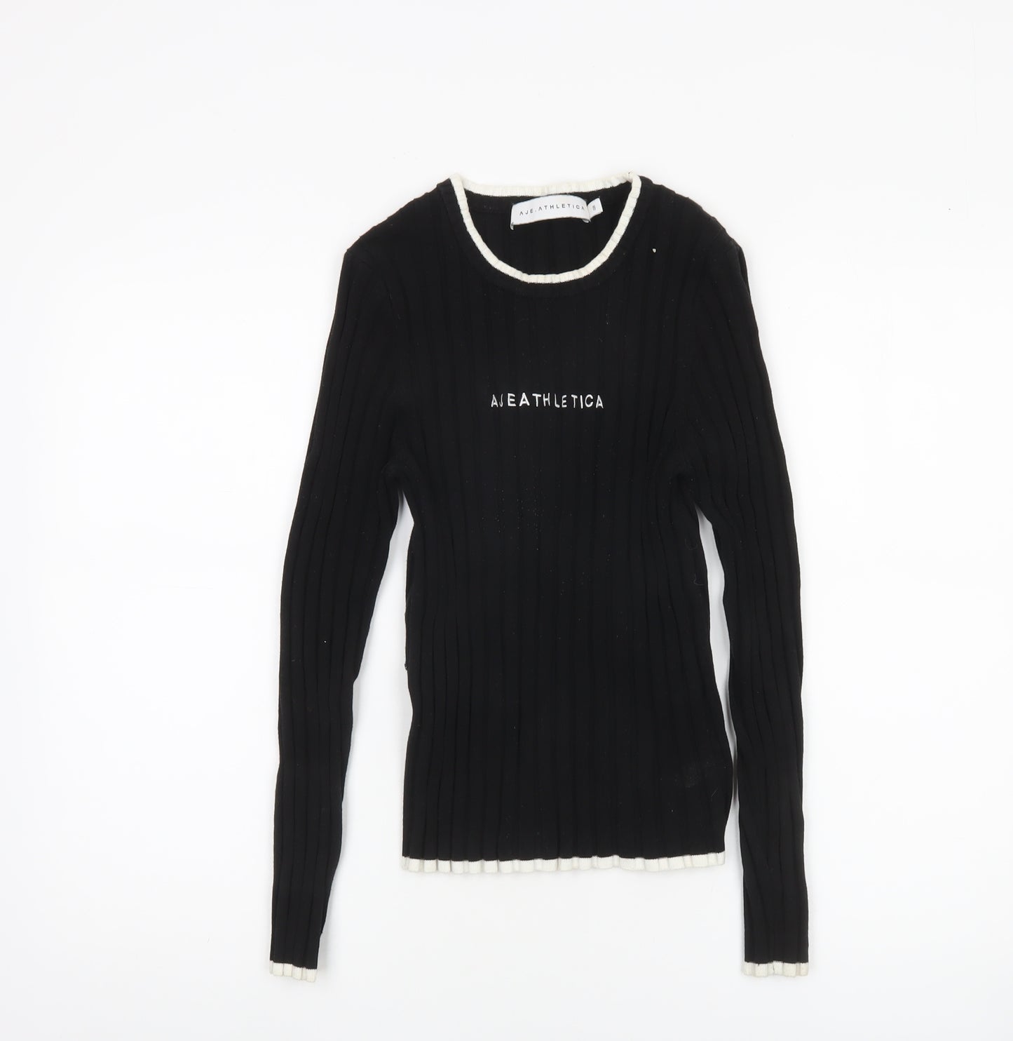 Aje Athletica Women's Black Size 8 Knit Slim Fit Jumper