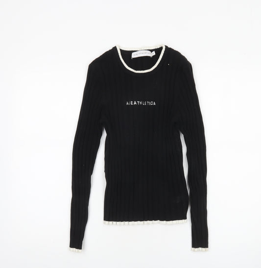 Aje Athletica Women's Black Size 8 Knit Slim Fit Jumper