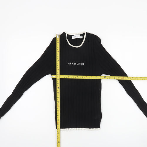 Aje Athletica Women's Black Size 8 Knit Slim Fit Jumper