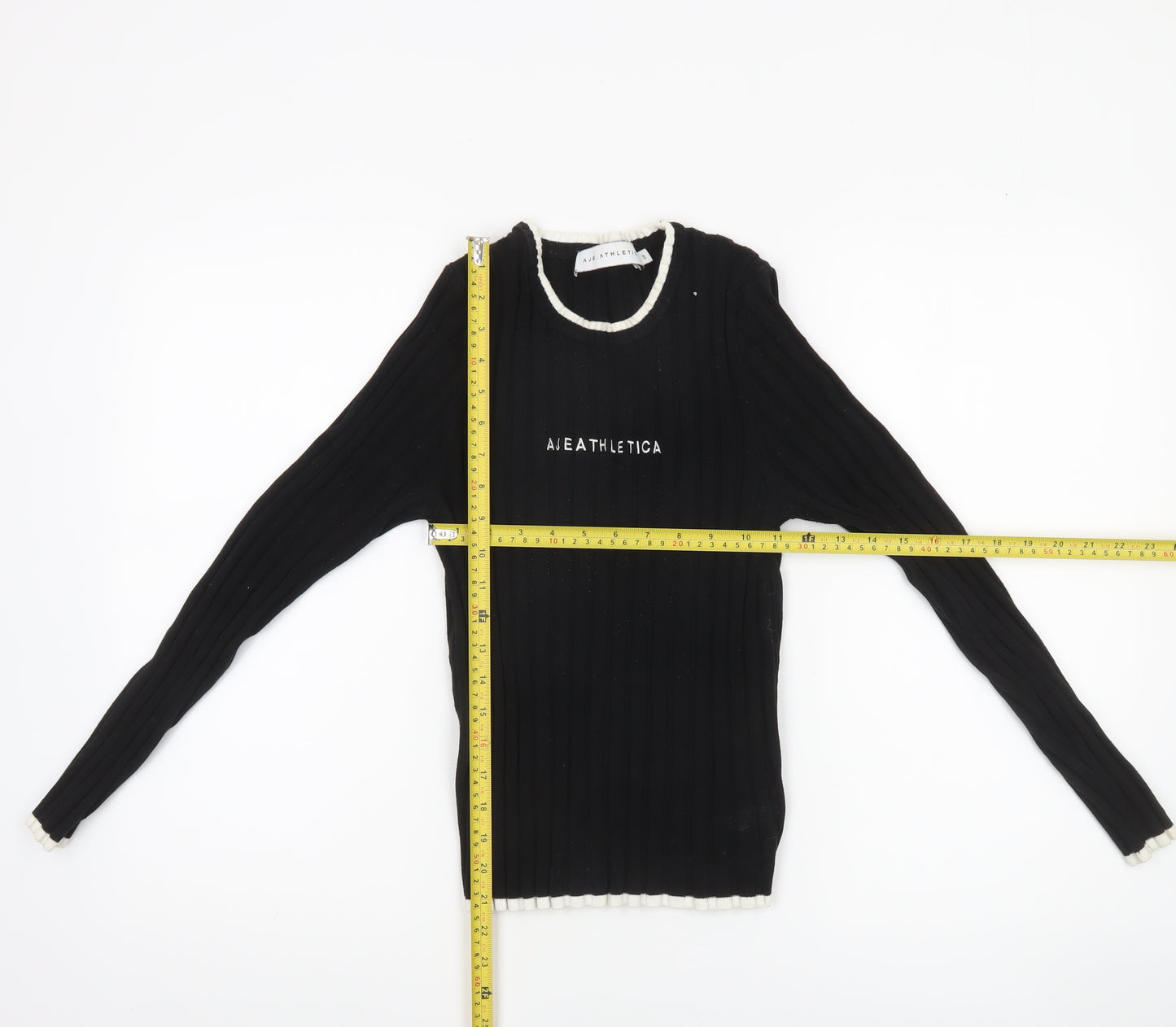 Aje Athletica Women's Black Size 8 Knit Slim Fit Jumper