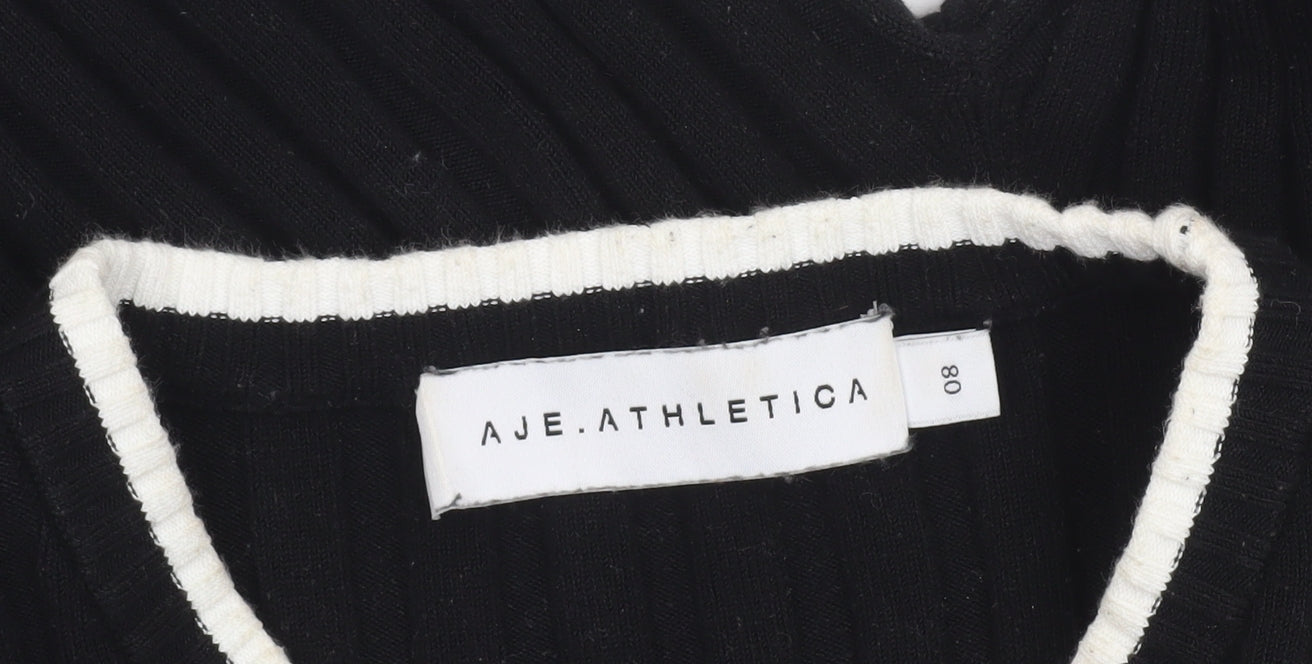 Aje Athletica Women's Black Size 8 Knit Slim Fit Jumper