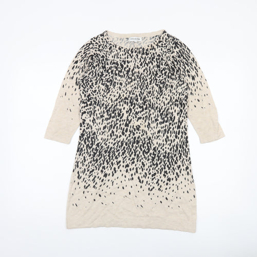 Debenhams Women’s Beige Animal Print Tunic Jumper Size 10