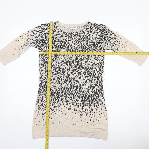 Debenhams Women’s Beige Animal Print Tunic Jumper Size 10