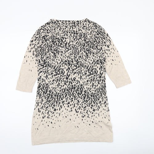 Debenhams Women’s Beige Animal Print Tunic Jumper Size 10