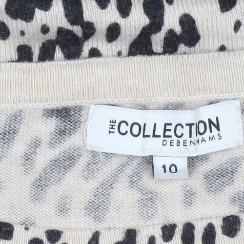 Debenhams Women’s Beige Animal Print Tunic Jumper Size 10