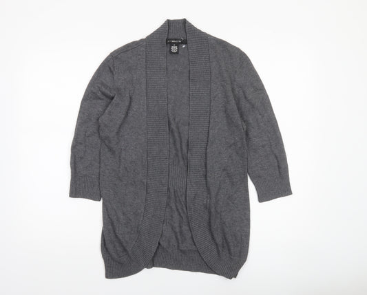 8th & Madison Women's Grey Knit Open Cardigan M 3/4 Sleeve