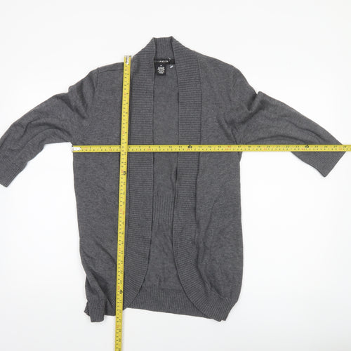 8th & Madison Women's Grey Knit Open Cardigan M 3/4 Sleeve