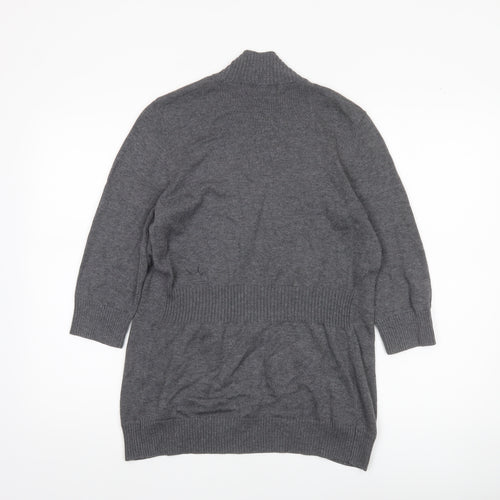 8th & Madison Women's Grey Knit Open Cardigan M 3/4 Sleeve