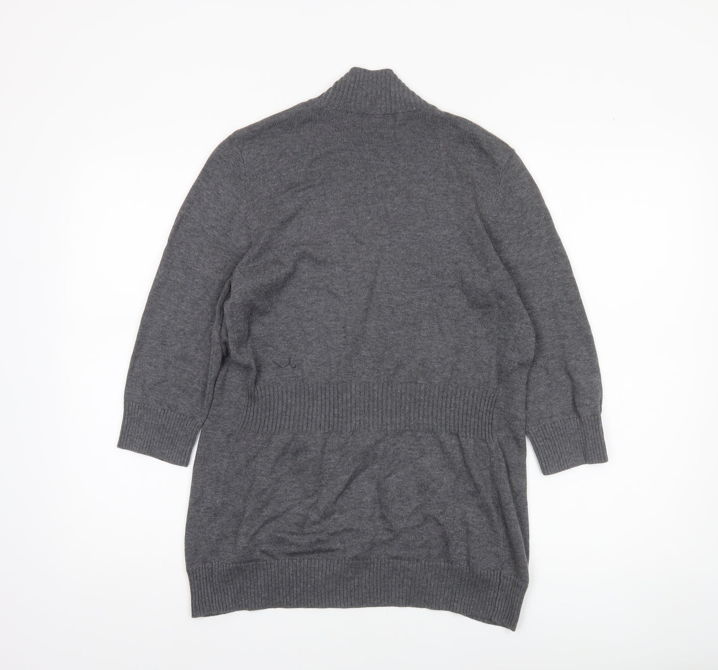 8th & Madison Women's Grey Knit Open Cardigan M 3/4 Sleeve