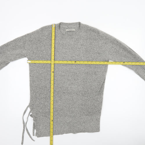 AllSaints Women's Grey Wool Alpaca Knit Crew Neck Pullover Jumper M