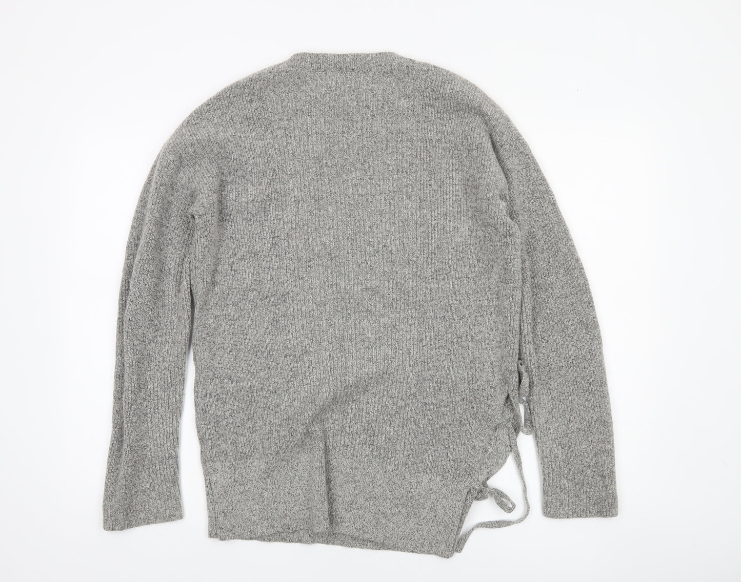 AllSaints Women's Grey Wool Alpaca Knit Crew Neck Pullover Jumper M