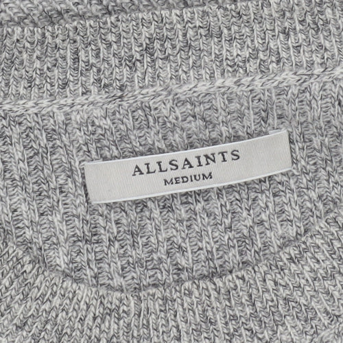 AllSaints Women's Grey Wool Alpaca Knit Crew Neck Pullover Jumper M