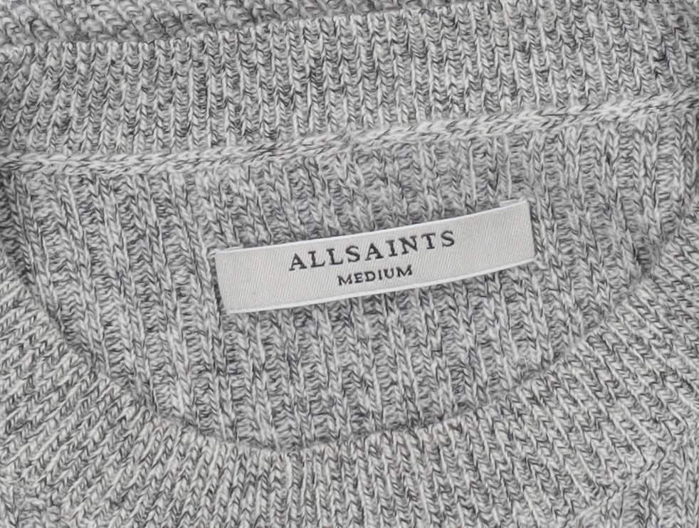 AllSaints Women's Grey Wool Alpaca Knit Crew Neck Pullover Jumper M