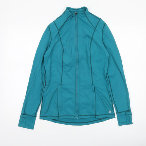 Powercut Women's Blue Slim Fit Track Jacket Size 12 Full Zip Activewear