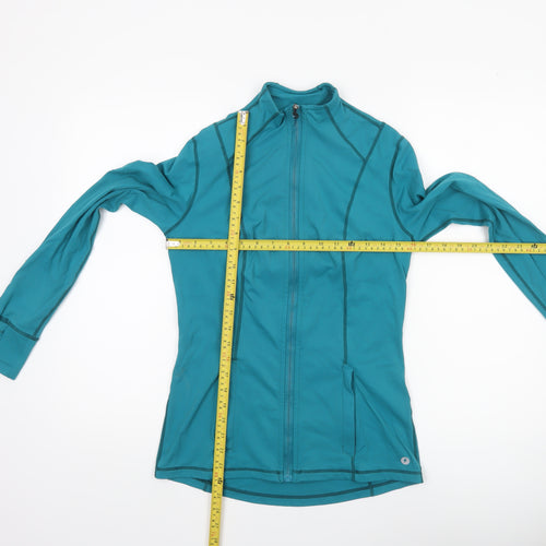 Powercut Women's Blue Slim Fit Track Jacket Size 12 Full Zip Activewear