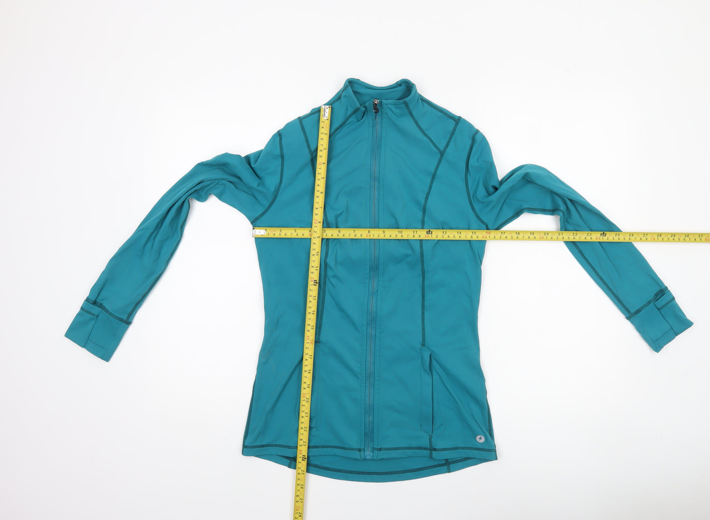 Powercut Women's Blue Slim Fit Track Jacket Size 12 Full Zip Activewear