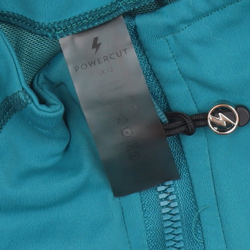 Powercut Women's Blue Slim Fit Track Jacket Size 12 Full Zip Activewear