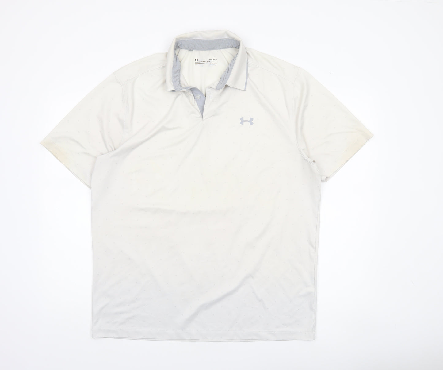 Under Armour Men's White HeatGear Golf Polo Shirt Size L