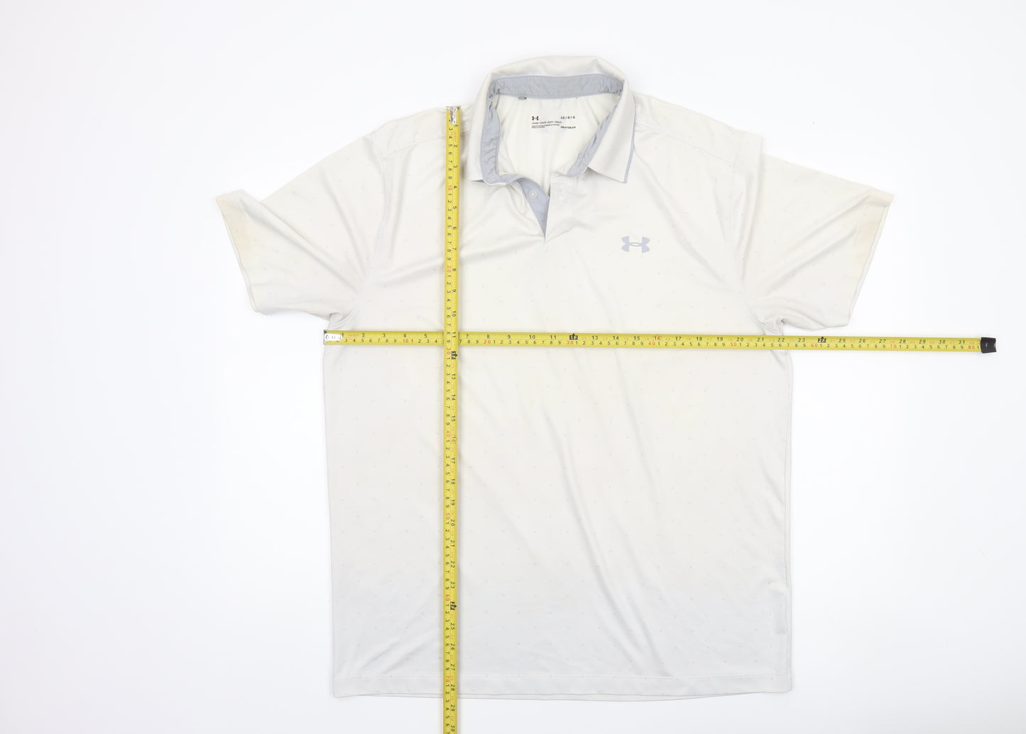 Under Armour Men's White HeatGear Golf Polo Shirt Size L