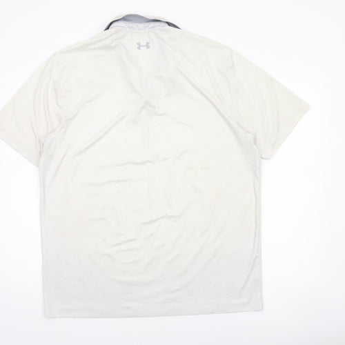 Under Armour Men's White HeatGear Golf Polo Shirt Size L