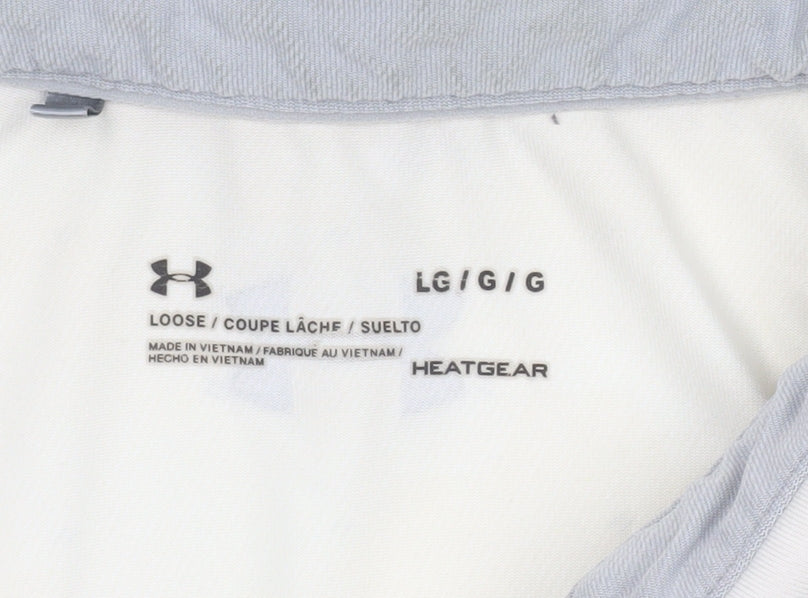 Under Armour Men's White HeatGear Golf Polo Shirt Size L