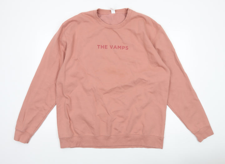 Just Hoods AWDis Women’s Pink The Vamps Graphic Pullover Sweatshirt XXL
