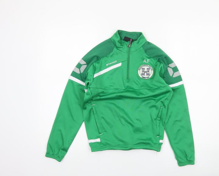 Stanno Boys Green 1/4 Zip Football Training Top 11-12 Years