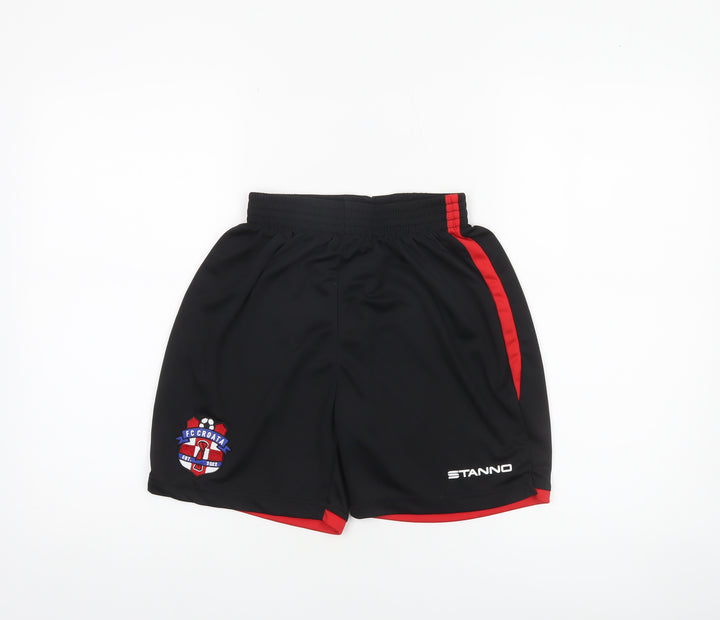 Stanno Boys Black S Athletic Football Shorts Lightweight Polyester